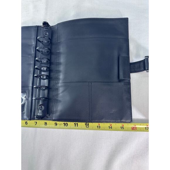 Day-Timer Black Leather 9" Spiral Day Planner Binder Snap Closure Classic - Picture 7 of 13